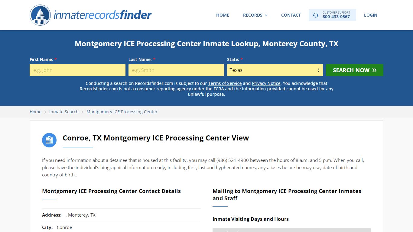 Montgomery ICE Processing Center Roster & Inmate Search, Monterey ...