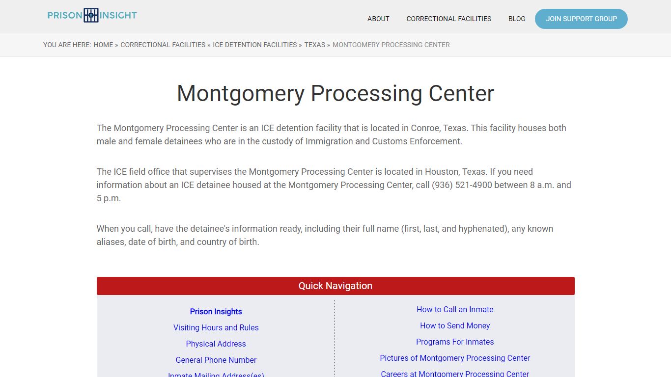 Montgomery Processing Center - Prison Insight